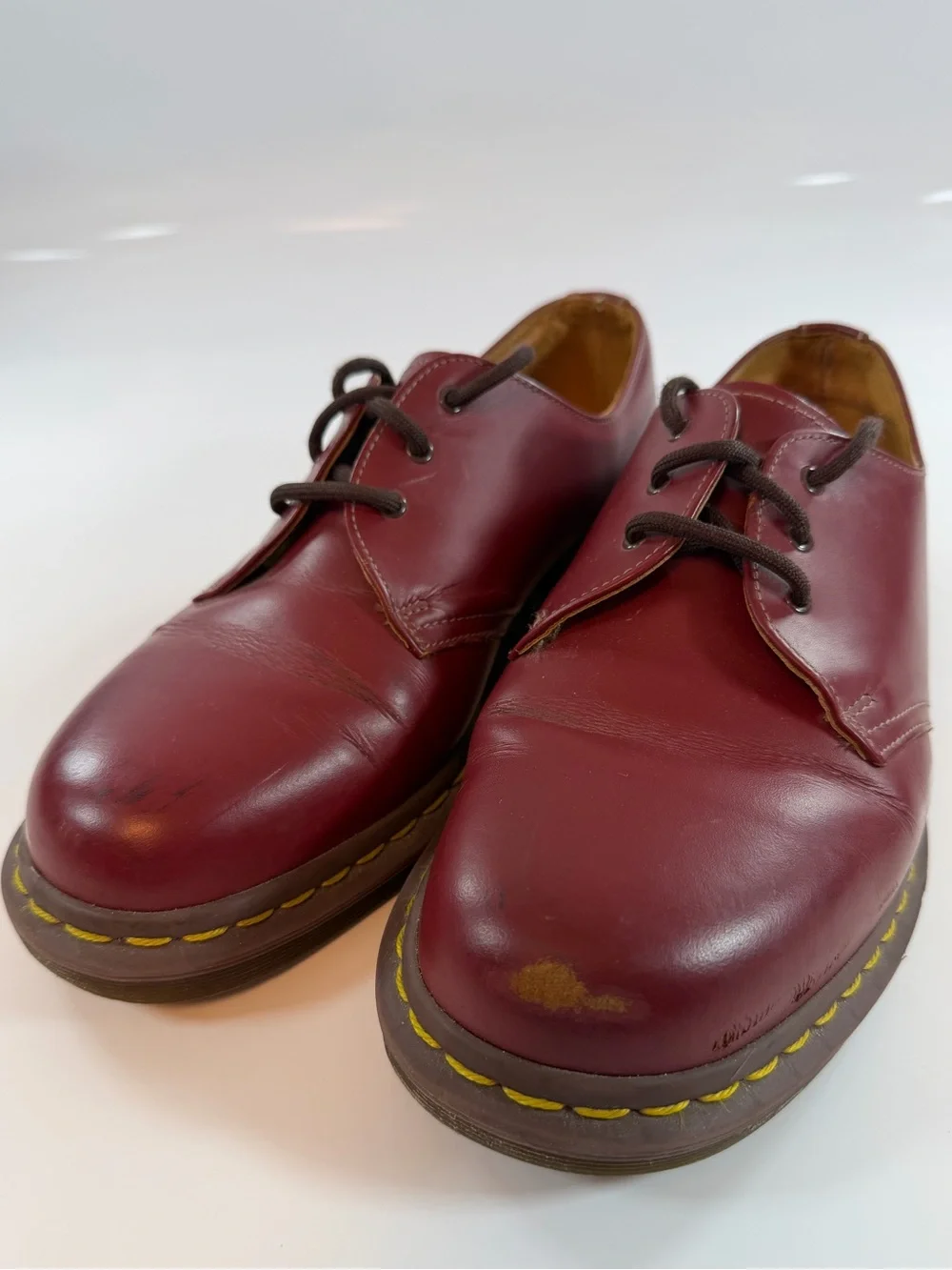 Dr. Martens 1461 Made in England Cherry Red‎ Leather Oxfords Size 9
